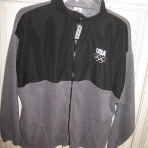 USA Olympic Committee Full Zip London Games Gray Fleece Jacket Men's X-Large